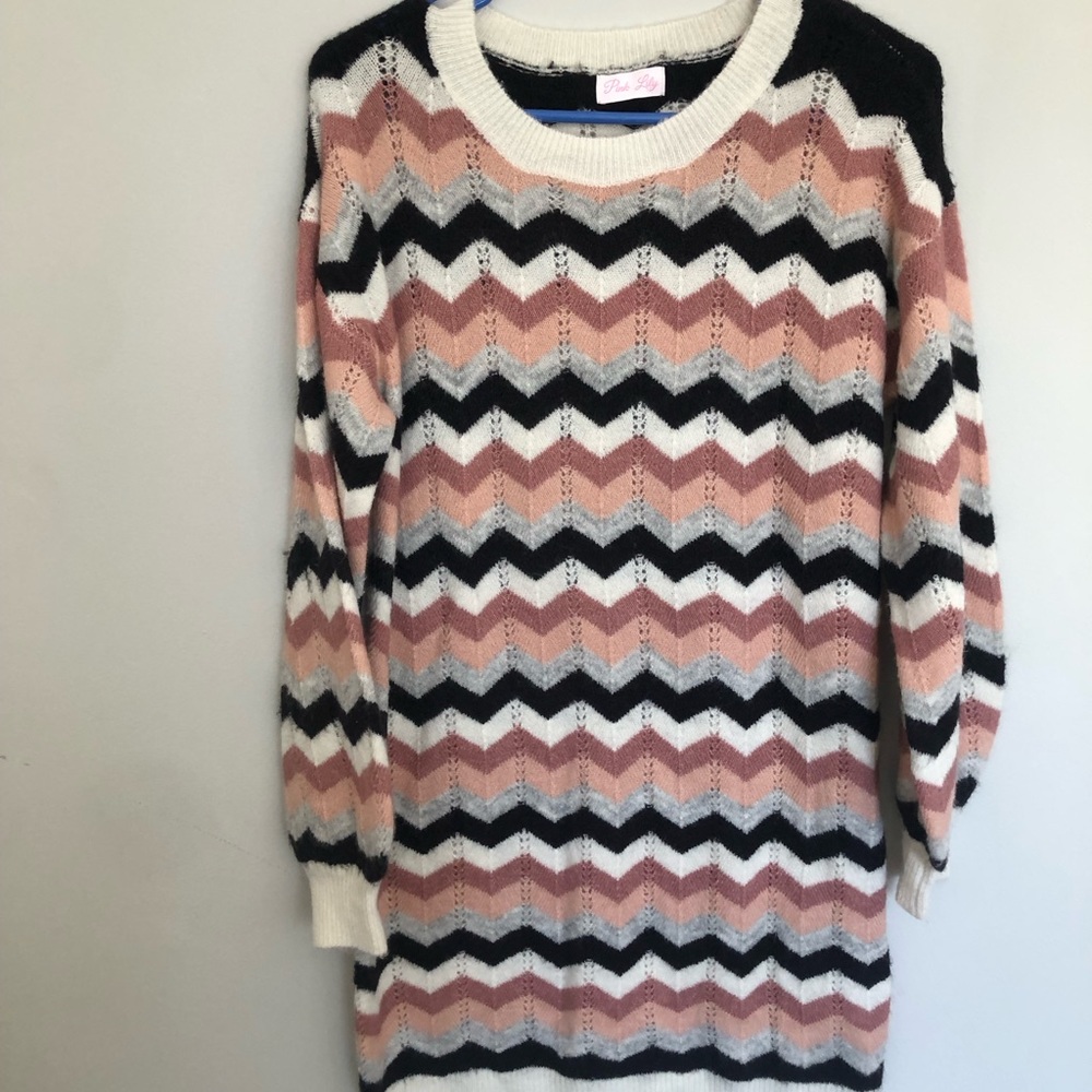 Pink Lily Striped Sweater